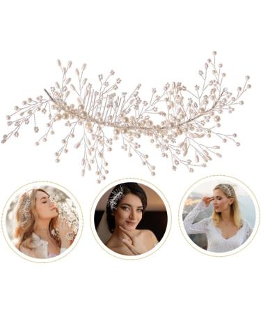 FRCOLOR braided pearl hair comb bride hair comb Pearl Wedding headwear wedding hair Crystal Hair Accessories Bridal Side Comb Pearl Crystal styling comb abs the side white bridesmaid clip - Buy Online on GoSupps.com