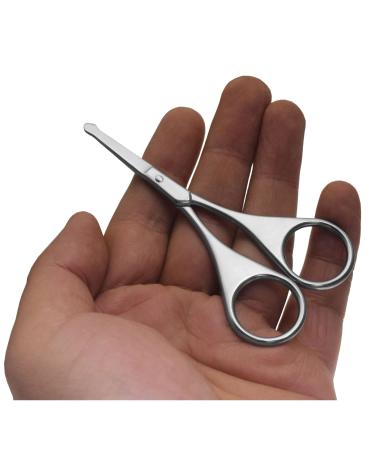 Professional Stainless Steel Eyebrow & Nose Hair Scissors - 3.7 Facial Hair Trimmer Set for Men & Women | 2 Pieces - Buy Online on GoSupps.com