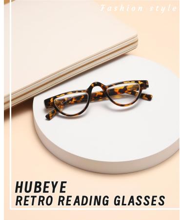 Buy Hubeye Retro Half Moon Reading Glasses - 3 Pairs +1.5 Diopters Lightweight Spring Hinge Stylish for Men & Women - International Shipping Available - Buy Online on GoSupps.com