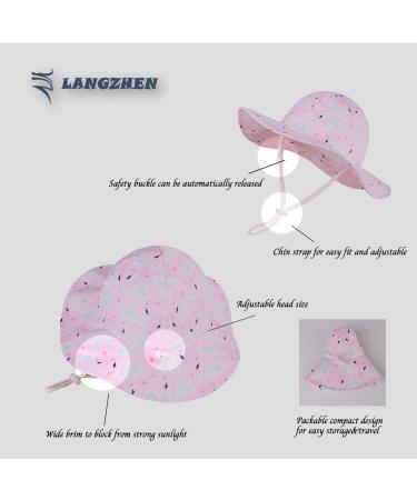 LANGZHEN Beach Sun Protection Hat for Baby Girls - Swans-Pale, 6-12 Months - Buy Online on GoSupps.com