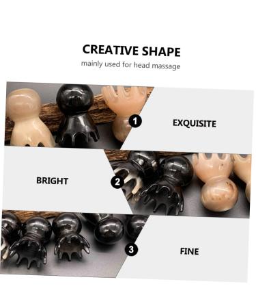 Fomiyes 2-Piece Octopus Massage Comb Set | Natural Handmade Yak-Horn Head Massager for Women | Handcrafted Hair Care Tools - Buy Online on GoSupps.com