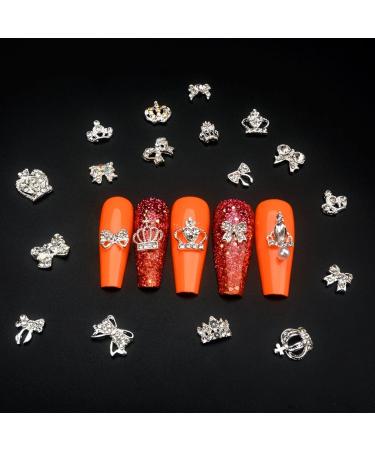 Colorful Butterfly Nail Rhinestones & 3D Silver Bows Set - Manicure Decoration Supplies for Women & Girls - Buy Online on GoSupps.com