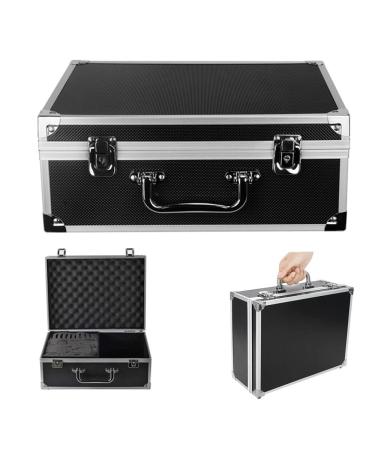 Black Tattoo Case - Yuelong Tattoo Kit Box Makeup Carry Box 12.6" x 9.5" x 5.1" Double Lock Key Aluminum Storage Case Tattoo Carrying Case with Sponge for Tattoo Makeup 12.6x9.5x5.1 Inch (Pack of 1) Black