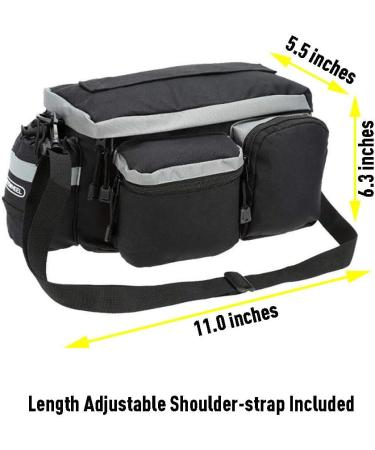 Roswheel 14024 Convertible Bike Rear Rack Seat Pannier Trunk Bag with Cup Holder - Buy Online on GoSupps.com