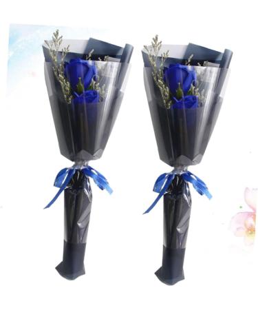 HOMSFOU 6 Pcs Wedding Rose Never Wither Flower Rose Flower Soap Gift Everlasting Flower Graduation Flower Bouquet Carnation Scented Rose Bouquet Roses Bouquet Flowers Preserved Flower Bluex3pcs 34x12x6cmx3pcs - Buy Online on GoSupps.com