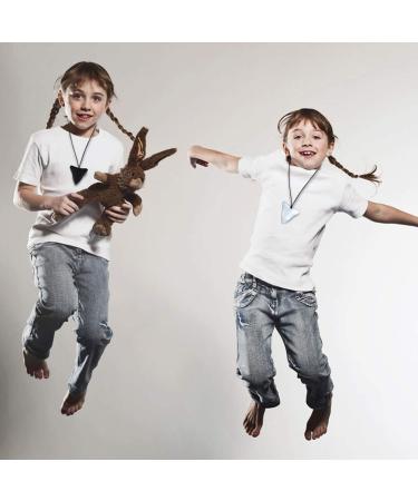 3-Piece Silicone Chewing Necklace Set for Kids - Safe & Sensory Bite Rings | Pearl White Black Khaki - Buy Online on GoSupps.com