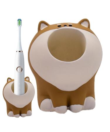 Cartoon toothbrush holder-animal stand storage for toothbrush-punch free bathroom organizer for storing make-up brushes razors toothbrushes and toothpaste nocapam dog