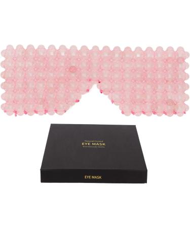 Handcrafted Rose Quartz Eye Mask with Cooling Jade - Reduce Puffiness & Dark Circles | Facial Massage | Crystal Pink - Buy Online on GoSupps.com