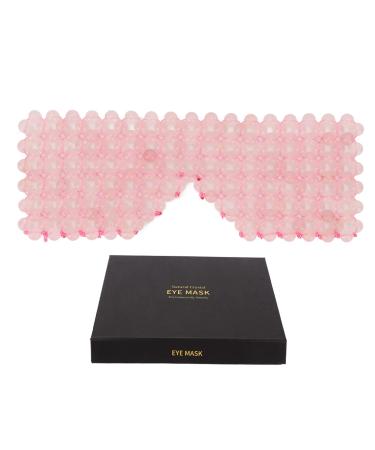 Eye Cover Portable Puffiness Fatigue Relief Jadestone Cooling Eye Patch Blindfold for Dark Circle (Rose Quartz)