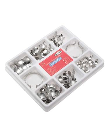 OKIl 100pcs Dental Tools Dental Matrix Sectional Contoured Metal Matrices Full Kit No.1.398 With 2 Rings