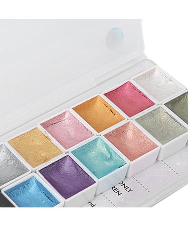 Nail Watercolor Paint Set 12 Colors Solid Metallic Nail Color Powder Pigment Set Body Painting Fluorescent Powder for Nail Artists and Beginners - Buy Online on GoSupps.com