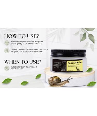 Snail Mucin Cream - Ultimate Daily Moisturizer & Anti-Wrinkle Gel for Oily & Sensitive Skin | Firming Pore Shrinking & Acne Repair - WNS-N - Buy Online on GoSupps.com