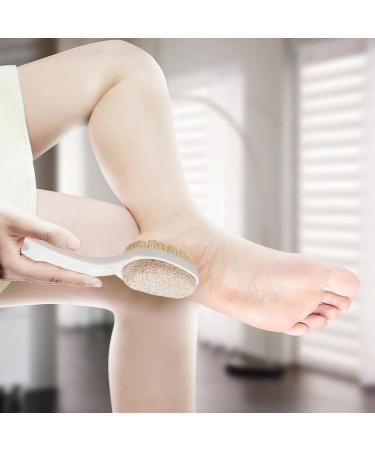Fellflying Foot Brush and Pumice Stone | 2 in 1 Multifunctional Foot Scrubber Foot Care Tools Comfortable Anti-Slip Bathroom Accessories Gentle Callus Remover for Feet Pumice Stone for Feet White - Buy Online on GoSupps.com