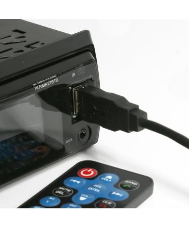 Pyle Bluetooth Marine Receiver Stereo - 12V Single DIN Boat Radio System with Digital LCD & Remote Control - PLRMR27BTB (Black) - Buy Online on GoSupps.com