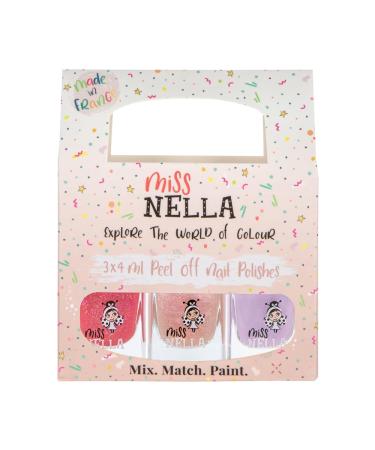 Miss Nella Good Vibellack 3 Set: Abracadabra Sugar Hugs & Butterfly Wings pull-off nail polish especially for children peel-off non-toxic water-based odorless - Buy Online on GoSupps.com