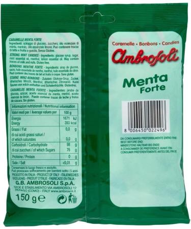 Italian Gourmet E.R. Ambrosoli Strong Mint Candies 150g + Italian Gourmet Pulp 400g Pack of 12 - Buy Online on GoSupps.com