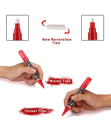FBRYMK Liquid Chalk Markers - 8 Vibrant Colors, Erasable, Reversible Tip | For Chalkboard, Mirror, Car Window, Bistro Board & More - Buy Online on GoSupps.com