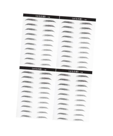 FOMIYES 4 Sheets Pairs Makeup Stickers Natural Brow Eyebrow Brow Tatoo Transfer Stickers Hair Eyebrows 6d