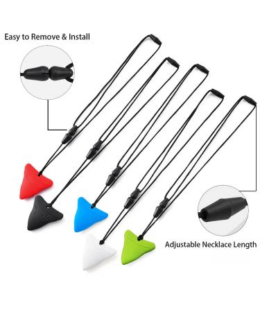 5 PCS Shark Tooth Chew Necklace for Nail Biting & Teething Relief - Kids, Adults, Autism Treatment - YQZIYOU - Buy Online on GoSupps.com