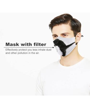 HDFGD Cat Black Goldfish Face Masks - Reusable Dustproof Masks for Adults (2 PCS) - International Shipping - Buy Online on GoSupps.com