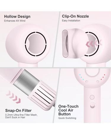 High Speed Hair Dryer - 160 000 RPM Brushless Motor Ionic Blow Dryer Travel Lightweight & Low Noise Cherry Pink - Fast Drying Hairdryer for Home Use - Buy Online on GoSupps.com