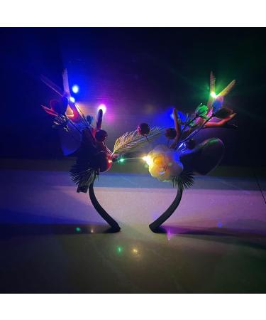 Wedity LED Flower Light up Antlers Headbands Glowing Headband Christmas Hair Bands Party Decorative for Women and Girls (Colour 2) - Buy Online on GoSupps.com