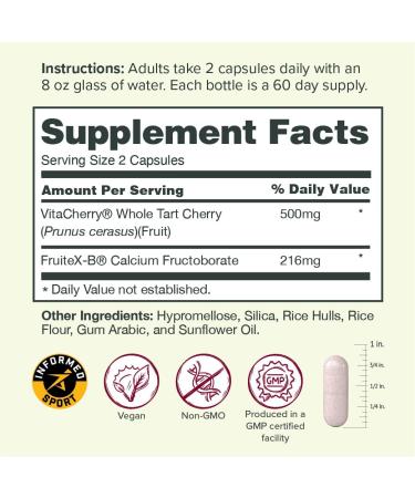 Sur Joint Support FruiteX-B Tart Cherry Capsules - Vegan Relief for Joint Comfort & Mobility | Fast-Acting Muscle Recovery (120 Capsules - Buy Online on GoSupps.com