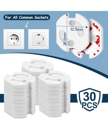 Kimsky Child Safety Sockets - 30-Piece Set with Rotary Mechanics & Adhesive Tape | Baby & Kids Socket Protection - Buy Online on GoSupps.com