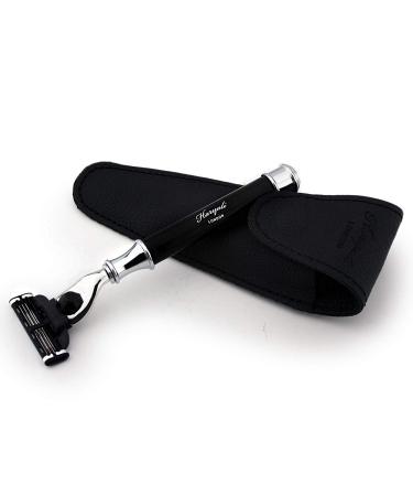 Luxurious 3-Edge Grade Knife Set with Leather Cover - Premium Wet Shaving Tool - Buy Online on GoSupps.com