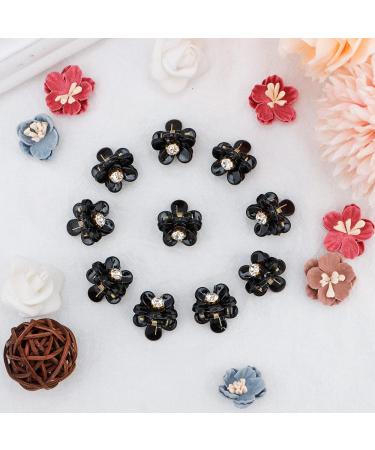 ATODEN Mini Flower Hair Clips - 10 Pack Rhinestone Tiny Claw Clips for Thin Hair - Cute Daisy Jaw Clips for Women, Girls, Kids & Teens - Black - Buy Online on GoSupps.com