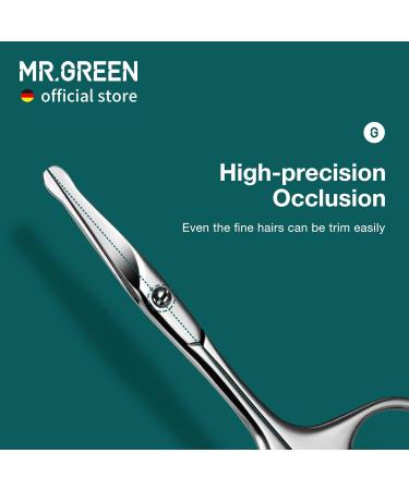 MR.GREEN Stainless Steel Facial Hair Scissors - Rounded Nose Hair Mustache Beard Eyebrows & Eyelashes Trimming Clippers (MR-2002) - International Shipping Available - Buy Online on GoSupps.com