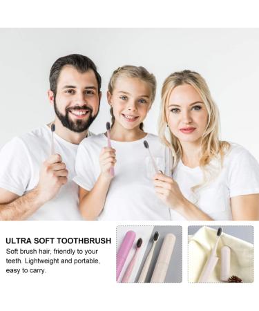 Minkissy 6-Part Travel Toothbrush Set | Soft Bristle Bamboo Coal Natural Toothpaste & Container | Eco-Friendly Oral Care for Nursing Lovers - Buy Online on GoSupps.com