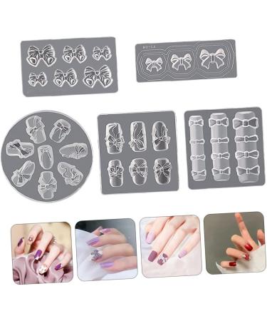 Coheali 5 in 1 Nail Art Silicone Shapes - DIY Gel & Resin Nail Decoration Templates 3D Nail Charms 5.5x5.5cm - Buy Online on GoSupps.com
