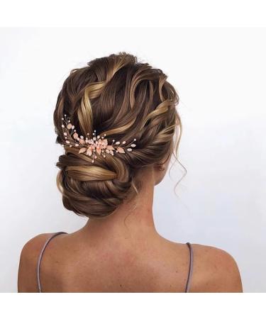 Edary Leaf Bride Wedding Hair Comb Rhinestone Bridal Hair Pieces Pearl Wedding Headpiece for Brides Crystal Hair Accessories for Women and Girls - Buy Online on GoSupps.com