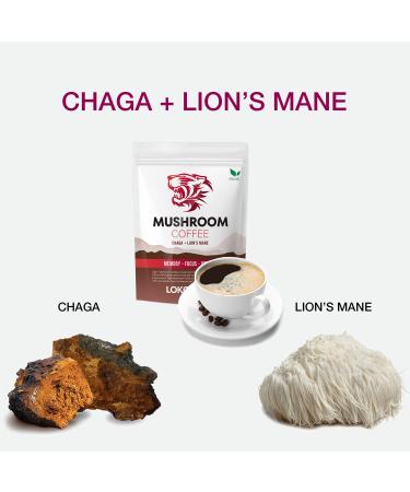 Organic Tiger 2 Mushroom Coffee - Lions Mane & Chaga Blend | 30 Servings | Memory, Focus & Immune Support | Vegan & Non-GMO | Great Taste - Buy Online on GoSupps.com