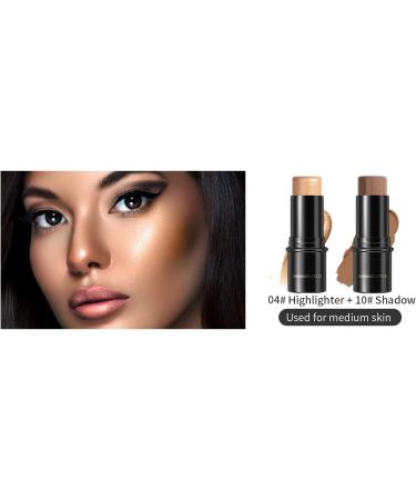 Highlighter Contour Stick for Long-Lasting Glow | Waterproof Makeup Wand for Face & Body | Daily Wear Bronzer | 10#Bronzer 29.00g - Buy Online on GoSupps.com