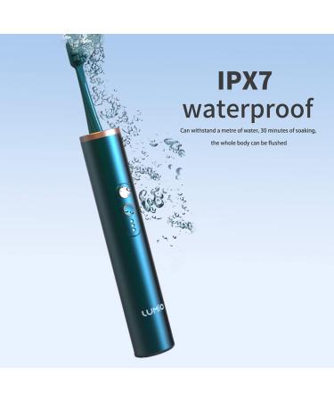 Buy LUMIO Electric Toothbrush - Self-Cleaning Sonic Vibration Portable Ultra Soft Brush Head Cordless Fast Charging for Travel & Home - Dark Green - Buy Online on GoSupps.com