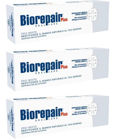 Biorepair Pro White Daily Toothpaste - 3 Pack (2.54 oz each) | Italian Import for Bright Smiles | Global Shipping Available - Buy Online on GoSupps.com