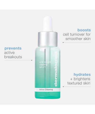 Dermalogica Age Bright Clearing Serum - 1 Fl Oz | Salicylic Acid Anti-Aging Face Serum for Clearer, Brighter Skin - Buy Online on GoSupps.com
