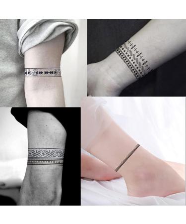 Everjoy Waterproof Temporary Tattoo Stickers - 10+ Black Boho Tribal Designs for Arm, Wrist, Leg Circle - Buy Online on GoSupps.com