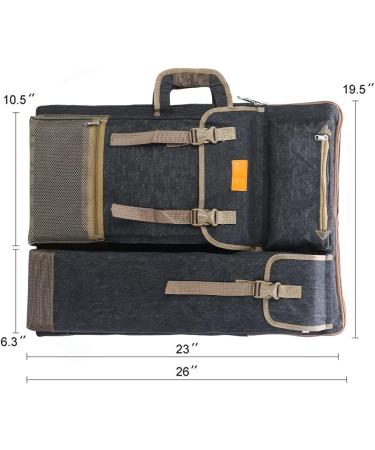 TRANSON Art Portfolio Case Artist Backpack Canvas Bag - Large 26 x 19.5 - Black - Buy Online on GoSupps.com