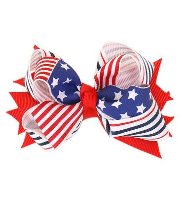 4th of July Hair Bows 2 Pack - Boutique Alligator Hair Clips for Girls (Style 2) - Buy Online on GoSupps.com