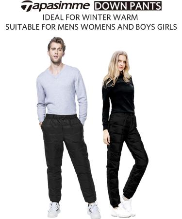 Shop Tapasimm Ultra-Light Goose Down Snow Pants for Men & Women - Winter Warmth Compression XXL Black - Buy Online on GoSupps.com