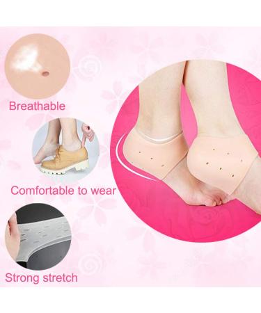 Brillistar Silicone Gel Socks - 2 Pair Heel & Ankle Sleeve for Plantar Fasciitis Relief | Comfortable Foot Pain Relief for Men & Women - Buy Online on GoSupps.com