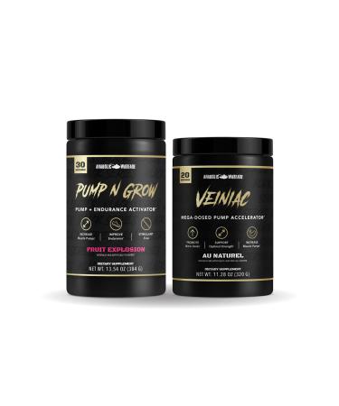 Anabolic Warfare Veiniac + Pump N Grow Bundle Stimulant-Free Pump & Endurance Stack for Intense Workouts