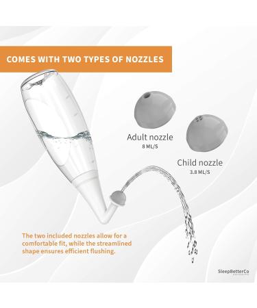Buy BPA-Free Nasal Irrigator & Sinus Rinse Bottle | Ergonomic Design 2 Tips for All Ages Reduces Snoring & Relieves Congestion | Easy to Use Transparent Light Grey - International Shipping Available - Buy Online on GoSupps.com