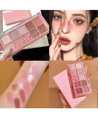 Matte Nude Shimmer Eye Makeup Palette - 10 Colors with Double Head Eyeshadow Brush | High Pigmented & Ultra-Blendable | Long Lasting Neutral Eye Palette - Rosebud Garden - Buy Online on GoSupps.com