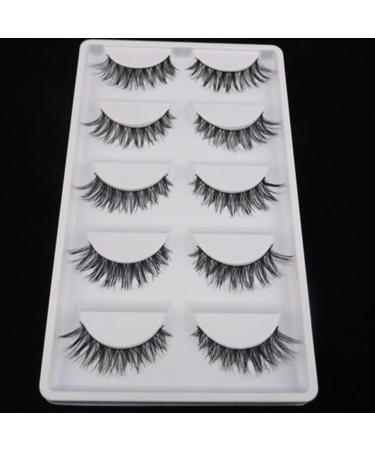 Premium 5 Pairs Fake Eyelashes Natural Handmade Eyelashes Cotton Infarct Cross Long Thick 3D Faux Eyelashes - Buy Online on GoSupps.com