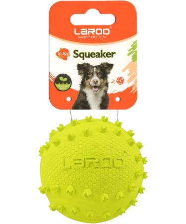 Laroo Dog Toys - Durable Natural Rubber Squeaker Football for Small & Large Dogs (6.5cm Green) - International Shipping Available - Buy Online on GoSupps.com