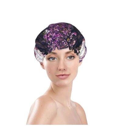 Landscape Flowers Printed Waterproof Shower Cap - Fits All Head Sizes, Ideal for Women with All Hair Textures - Buy Online on GoSupps.com